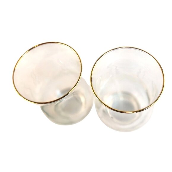 Libbey Frosted Pine Cone Gold Rim Holiday Glasses 2 Pc Arby’s Christmas Drinkwar - Picture 4 of 10